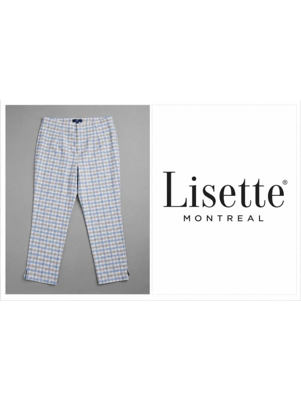 Lisette Montréal Plaid Slim Ankle Pants Made In Canada ~ Size 12
